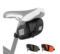 Playexen Borsa Sottosella Bici Piccola Borse da Sella Bicicletta da Corsa Strada MTB Impermeabile con Nastro Riflettente Marsupio Portaoggetti di Attrezzi Bici 16,5 * 7,5 * 10,5CM con Cinghie(Nero)