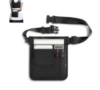 Playexen Grembiule da server, marsupio con cintura regolabile multi-tasche, accessori per cameriere, Quadrato nero, Medium