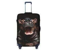 Playful Baby ippopotamo Splash Travel Luggage Covers - Elasticità Valigie Coperture Protector per bagagli 45-81 cm, Nero , L