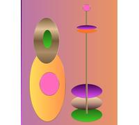 Playful Balance Lined Notebook: 120 Ruled Pages | Large Format 8.5 x 11 Notebook | Modern Geometric Cover in Pink, Purple, Gold and Green
