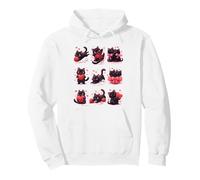 Playful Black Cats with Hearts And Yarn Felpa con Cappuccio