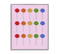 Playful Candy Pops - Stampa geometrica con cornice, 61 x 76 cm | Stupell Industries · Di LISH Creative · Pronta da appendere · Dolce decorazione per asilo nido e sala giochi · Made in USA
