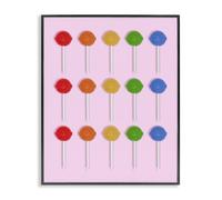 Playful Candy Pops - Stampa geometrica con cornice, 61 x 76 cm | Stupell Industries · Di LISH Creative · Pronta da appendere · Dolce decorazione per asilo nido e sala giochi · Made in USA