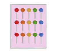 Playful Candy Pops - Stampa geometrica con cornice, 61 x 76 cm | Stupell Industries · Di LISH Creative · Pronta da appendere · Dolce decorazione per asilo nido e sala giochi · Made in USA