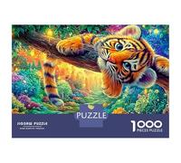 Playful Cub Hanging on Tree Branch Puzzle Da 1000 Pezzi The Forest King Perfetto Regalo Di Compleanno Per Bambini E Adulti 52x38cm/1000pcs