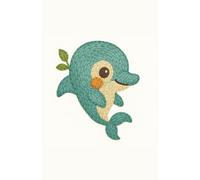 Playful Dolphin: Daily planner featuring a cheerful embroidered dolphin, perfect for joyful planning with ocean vibes.