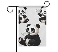 Playful Panda - Bandiere da giardino primaverili ed estive, 30 x 45 cm, double face, per esterni, bandiere stagionali per esterni, per patio, cortile, terrazza, veranda, giardino, terrazza, balcone
