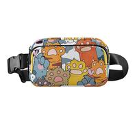 Playful Paws - Marsupio colorato da donna, impermeabile, con grazioso marsupio a tracolla, con zampe giocose colorate, 20,3 x 13,5 x 5,8 cm, divertente e carino, zampe giocose colorate, 20,3 x 13,5 x