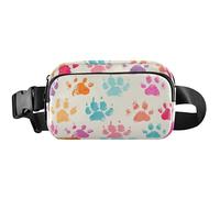 Playful Paws - Marsupio da donna, impermeabile, ovunque, con zampe, colore: crema, 20,3 x 13,5 x 5,8 cm, divertente e carino, zampe giocose color crema, 20,3 x 13,5 x 5,8 cm, divertente e carino