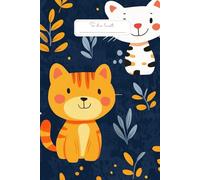 Playful Tiger To Do List: A charming to do list notebook cover featuring two adorable cats, one orange and one white with spots, set against a deep ... with playful yellow and blue leaves.