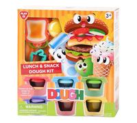 Playgo Clay Play Set Pranzo e Dolci, 6 Bicchieri di Argilla Colorata