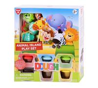 Playgo Set di argilla Animali Isola - 6 vasi di terracotta colorati e accessori