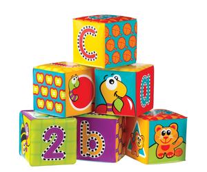 Playgro 0183838 Splash and Learn Bath Blocks - 6 pcs for Baby Infant Toddler Chi