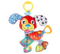 Playgro Activity Friend Penny Puppy - Giochino sensoriale per neonati 0+ mesi, cagnolino con clip per passeggino, culla o seggiolino auto
