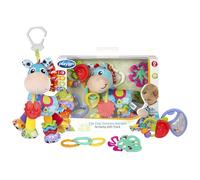 Playgro Clip Clop Sensory Garden Activity Gift Pack - Set Gioco Sensoriale da Giardino per Neonati 0+ Mesi - Giocattoli Interattivi con Sonagli, Massaggiagengive e Amico da Passeggino - 4 Pezzi