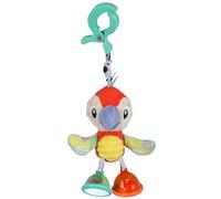 Playgro Dingly Dangly Mio Macaw Baby Toy - Interactive Sensory Development Toy, Crinkle Wings, Teether Foot - Easy Attach Clip - Infant Play Essential, Vibrant Colors