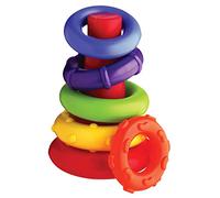 Playgro Torre di Anelli, Giocattolo Impilabile, A Partire da 9 Mesi, La Mia Prima Torre da Ordinare e Impilare, Rosso/Multicolore, 40082