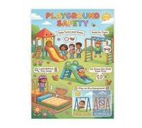 Playground Safety Rules and Tips Educational Canvas Wall Art for Classroom School Decor(Unframed,16x24inch(40x60cm))