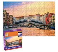 Playhills Puzzle da 252 pezzi, tramonto al ponte di Realto, Venezia, per bambini e adulti, puzzle per rilassamento della mente e della concentrazione, regalo ideale per bambini