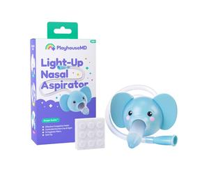Playhouse MD Booger Buddy - Aspiratore nasale a forma di elefante, con luce a LED, per neonati e bambini, senza BPA, per alleviare il naso chiuso e la congestione, design facile da pulire