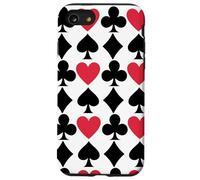 Playing Cards Suit Symbols Lucky Poker Casino Gambling Custodia per iPhone SE (2020) / 7/8