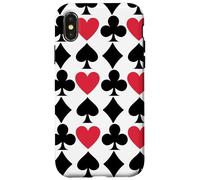 Playing Cards Suit Symbols Lucky Poker Casino Gambling Custodia per iPhone X/XS