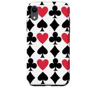 Playing Cards Suit Symbols Lucky Poker Casino Gambling Custodia per iPhone XR