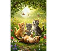 Playing Cats 70 Piece Jigsaw Puzzles for Adults, Colourful, Challenging & Brainteasing Adult puzzles 70 Pieces Butterflies, Fun jigsaws for The Whole Family 14x10 inch
