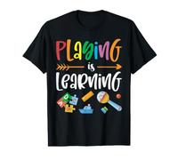 Playing Is Learning Maglietta con Stampa Grafica Economica