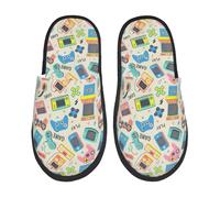 Playing Video Games Donna Uomo Slippers Peluche Pantofole Morbide Ciabatte Per Invernali Interno Esterno L