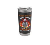 Playing With A Firefighter Funny Fireman Fighters Lovers Bicchiere termico in acciaio inox doppia parete