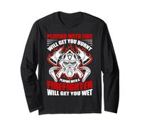 Playing with A Firefighter Funny Fireman Firefighters Lovers Maglia a Manica