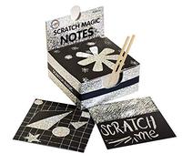 Playkidiz Graffiare kit d'arte- Magia graffiare fuori dalle note e [2] Stilo utensili per bambini e adulti - 100 fogli di carta nera - Crea carte colorate, note, immagini e altra arte senza inchiostro