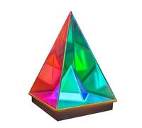 Playlearn Lampada notturna 3D a forma di piramide sensoriale, in acrilico, a forma di prisma infinito, per bambini, accessori sensoriali per la stanza, lampada da scrivania USB che cambia colore
