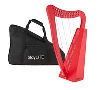 playLITE 15 String Harp by Gear4music, Rosso | Costruzione Okoume per un Suono Chiaro e Ricco, Ideale per Giovani Suonatori e Principianti, Due Fori, Borsa Inclusa