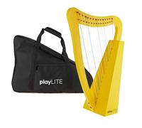 playLITE 15 String Harp by Gear4music, Yellow | Costruzione Okoume per un Suono Chiaro e Ricco, Ideale per Giovani Suonatori e Principianti, Due Fori, Borsa Inclusa
