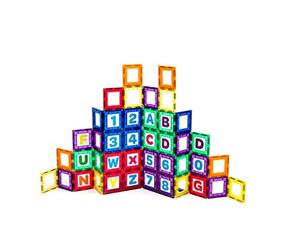 Playmags 36 Pz Magnetica Tiles Edificio situato: Educational Clickins Il Kit Include 18 Magnetico di Windows e 18 Letters & Numbers - stimolare la creatività e Lo Sviluppo del Cervello