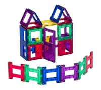 Playmags Blocchi magnetici 3D per i bambini - Impara forme, colori, e Alfabeto STEM giocattoli magnetici Sviluppare capacità motorie e creatività (24 pezzi)
