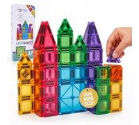 Playmags Mini Tessere Magnetiche, Set 57 Pezzi | Blocchi Magnetici da Viaggio | Giocattoli Educativi Sensoriali STEM | Costruzioni Portatili per Bambini e Bambine dai 3 Anni in Su
