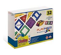 Playmags Set di Piastrelle Colorate a 32 Pezzi, Piastrelle di Edificio Magnetico pluripremiato Unico per Bambini, creatività ed Edificio educativo Giocattoli per Bambini, Stelo Approvato (32 PC)