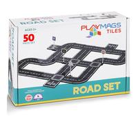 Playmags Set Magnetico da Strada con Piastrelle, 50 Pezzi, Giocattolo Educativo STEM, con Pista Auto, Mattoncini da Costruzione, Giocattolo Magnetico per Bambini, Sicuro dai 3 Anni in su