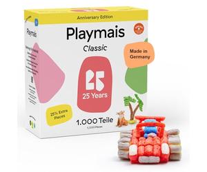 Playmais Anniversary Box 2025 | 1000 pezzi | kit artigianale | giocattolo naturale | include spugna, coltello artigianale | vegano, responsabile e sicuro per i bambini e l'ambiente | da 3 anni