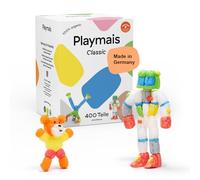 Playmais Basic 400, set da 400 pezzi, giocattolo naturale, con spugna e coltello fai da te, vegano, responsabile e sicuro per bambini e ambiente, a partire dai 3 anni in su