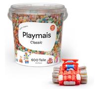 PlayMais Classic 600 pezzi, set fai da te, giocattolo naturale, con spugnetta e coltello fai da te, vegano, responsabile e sicuro per bambini e ambiente, a partire dai 3 anni, regalo di Natale