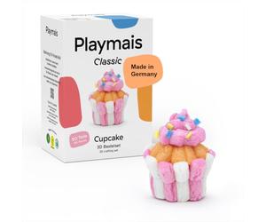 Playmais Classic Cupcake, set da 90 pezzi, giocattolo naturale, con spugna, vegano, responsabile e sicuro per bambini e ambiente, a partire dai 3 anni in su