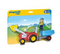 PLAYMOBIL 6964 TRATTORE CON BENNA E ROMORCHIO 1 2 3