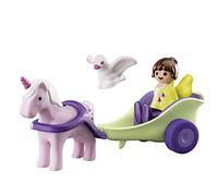 PLAYMOBIL 1.2.3 70401, Unicorno con calesse, dai 18 Mesi ai 4 Anni