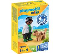 PLAYMOBIL 1.2.3 70407, Veterinario con Cagnolino, dai 18 Mesi ai 4 Anni