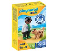 PLAYMOBIL 1.2.3 70407, Veterinario con Cagnolino, dai 18 Mesi ai 4 Anni