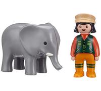 Playmobil 1.2.3 9381 Custode Dello Zoo con Elefante